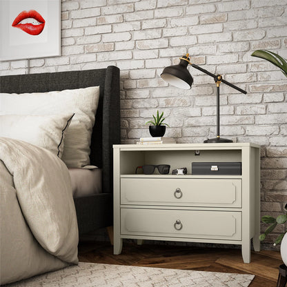 Her Majesty 2 Drawer Nightstand, Mustard Yellow