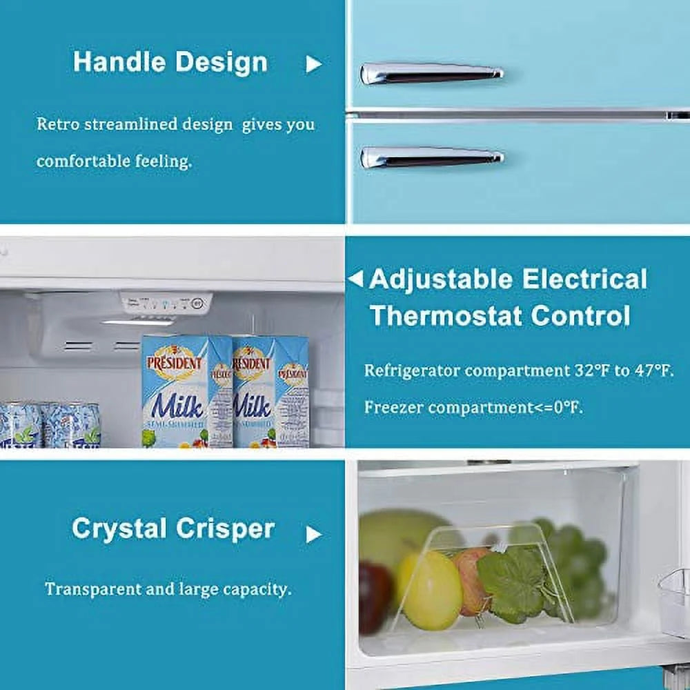 Galanz GLR10TBEEFR 10 Cf. Top Mount Refrigerator Retro Style