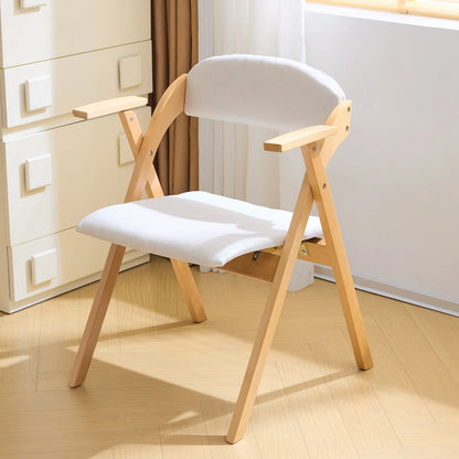 IVV 2-Pack Beechwood Folding Chairs with Cushioned Seat and Backrest, No-Assembly Guest Chairs for Home, Office, or Events (Beige)