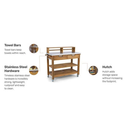 Afuera Living Traditional Wood Potting Bench in Brown Finish