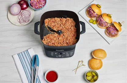 Power XL StirMax 7.5 Qt Multi-Cooker with Auto Stir/Shred Paddle and 9 Presets, Matte Black