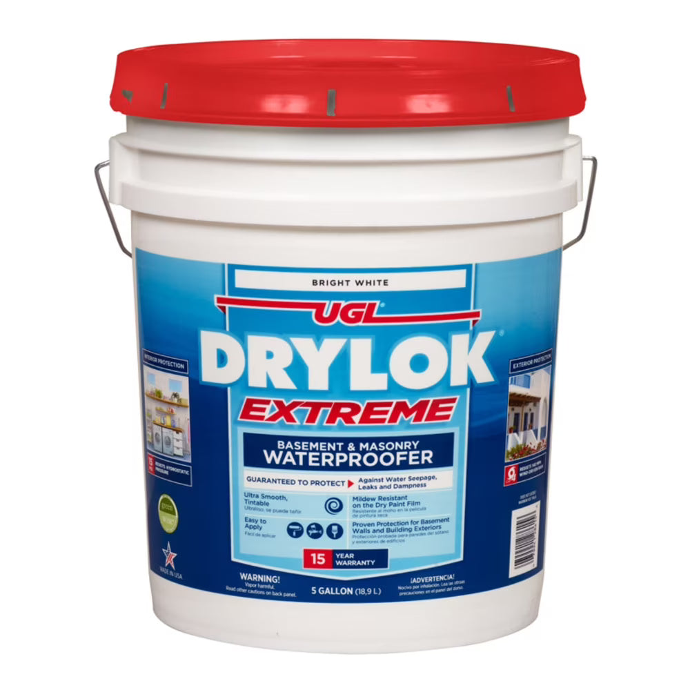 Drylok Latex Base Masonry Waterproofer Latex Interior/Exterior Smooth Finish White 5 Gal