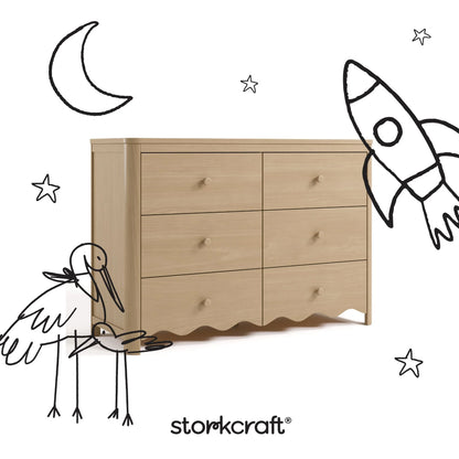 Storkcraft Casablanca 6 Drawer Nursery Dresser, Sage