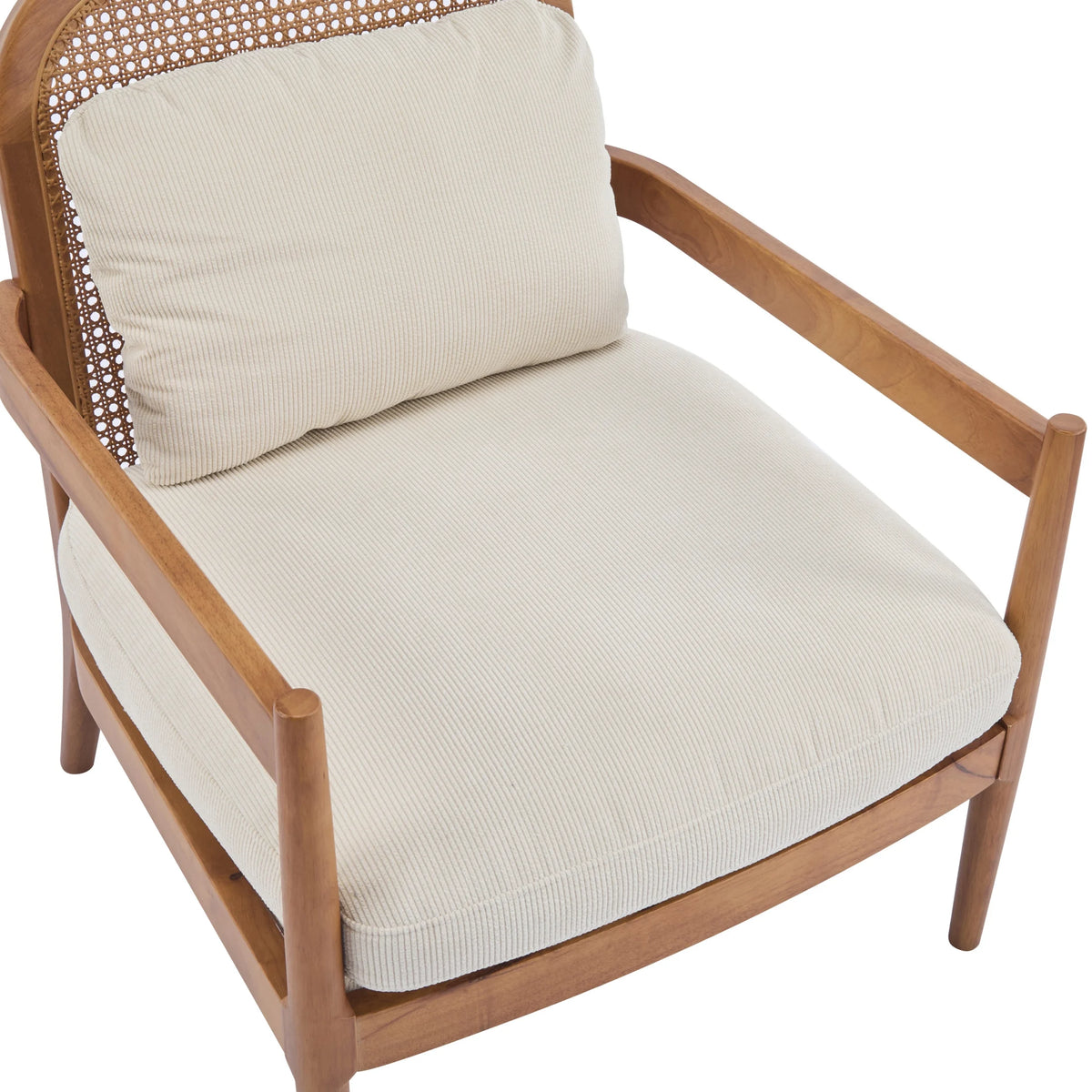 Christopher Knight Home Mid-Century Modern Accent Chairs, Wood Frame with Rattan Backrest, Grayish Green, Set of 2