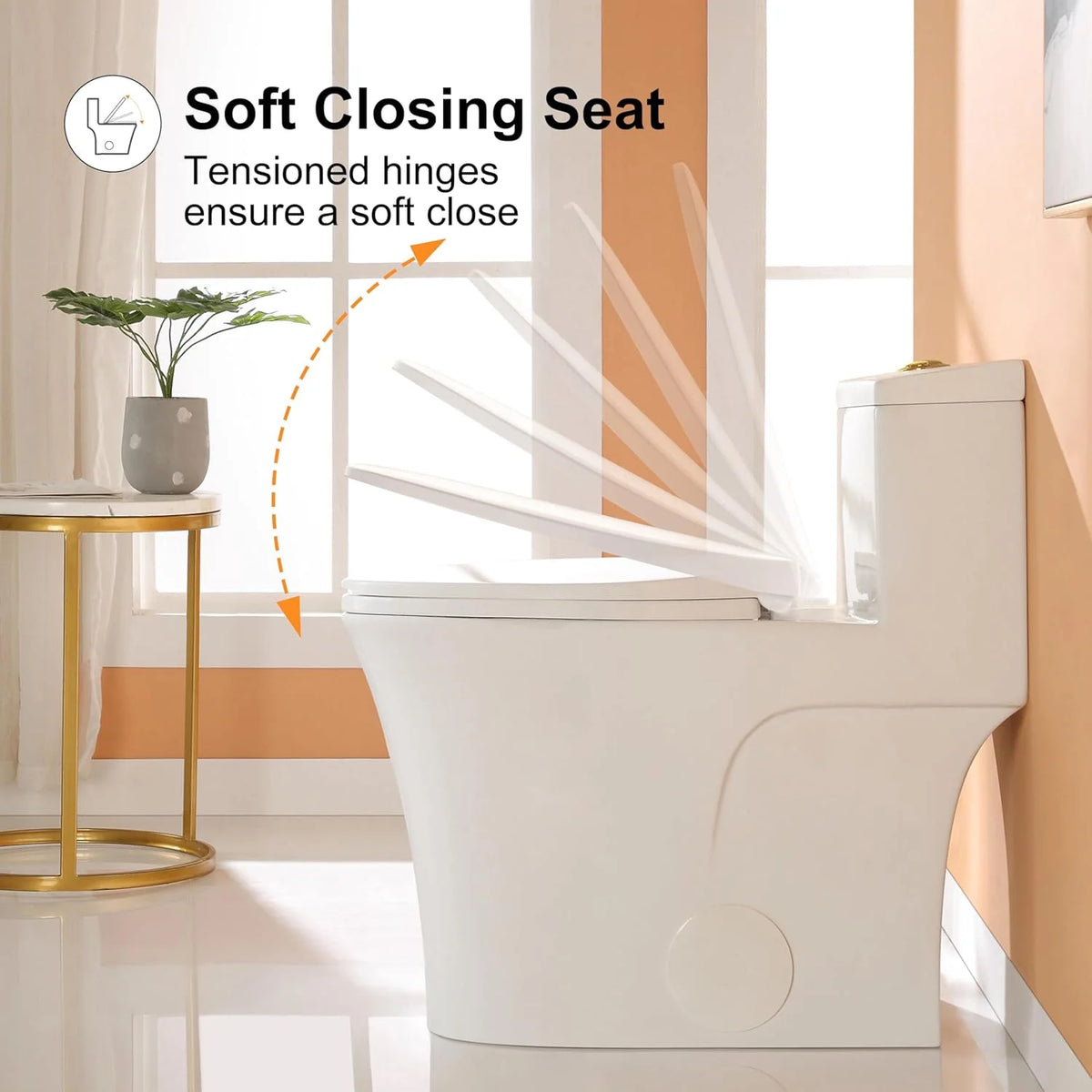 HOROW Compact One Piece Toilet with Comfort Seat ADA Height 17.3" Elongated Dual Flush 0.8/1.28 GPF