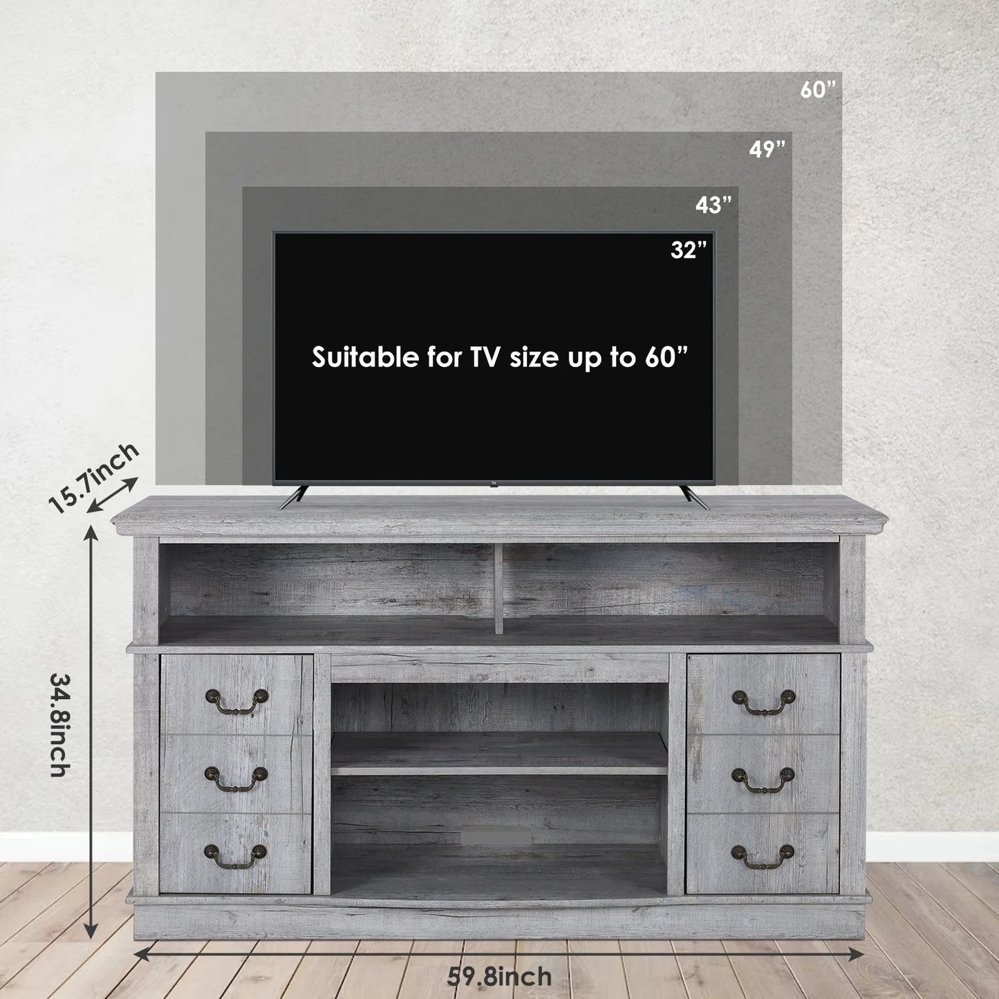 TV Stand for 65 Inch TV, Entertainment Center with Two Glass Barn Doors and Storage Cabinet Table, Farmhouse Style Media Console Table for Living Room(Coffee)