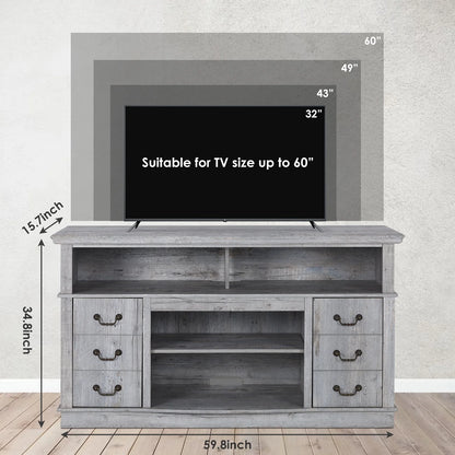 TV Stand for 65 Inch TV, Entertainment Center with Two Glass Barn Doors and Storage Cabinet Table, Farmhouse Style Media Console Table for Living Room(Coffee)