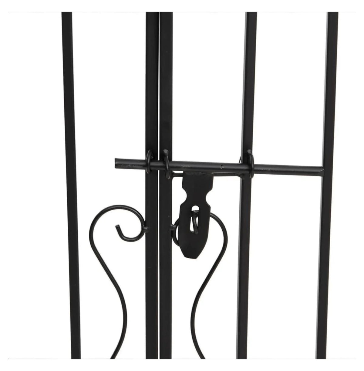 Wrought Iron Garden Gate - 47.6" Black Ornamental Fence Gate with Posts - Outdoor Entryway for Yard, Patio, and Garden - Lockable & Durable
