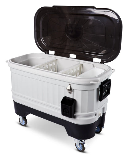 Igloo 125 qt. Party Bar Wheeled Ice Chest, White and Black