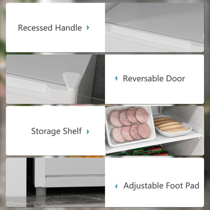 HOMCOM 3 Cu Ft Mini Freezer, Reversible Door, Under Counter Freezer, Black