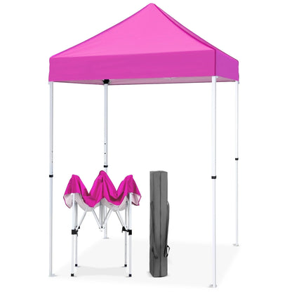 EAGLE PEAK 5x5 Pop Up Canopy Tent Instant Outdoor Canopy Easy Set-up Straight Leg Folding Shelter（Blue）