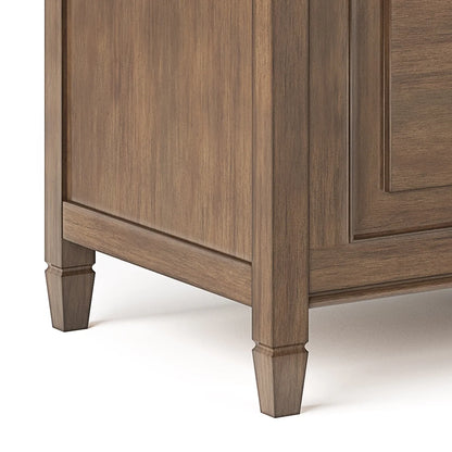 Simpli Home Connaught SOLID WOOD 51 inch Wide Traditional Storage Bench Trunk in Dark Chestnut Brown