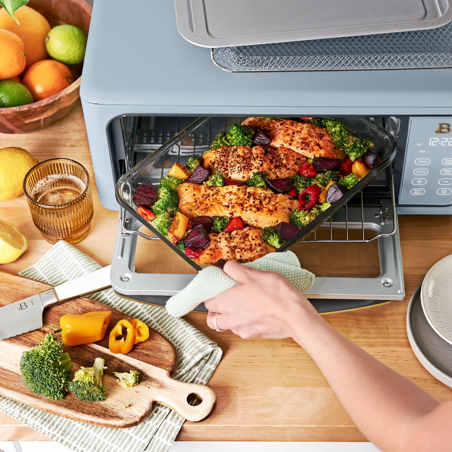 Beautiful Infrared Air Fryer Toaster Oven, 9-Slice, 1800 W, White Icing by Drew Barrymore