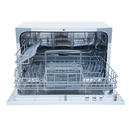 6 Place Settings Silver Countertop Dishwasher with Delay Start and LED display