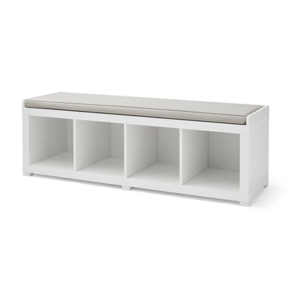 Better Homes & Gardens 4-Cube Shoe Storage 58.39" Bench, Weathered