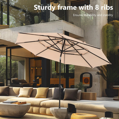 MAISON ARTS Outdoor  6-piece Patio Dining Set, 1 Square Metal table, 4 Adjustable Folding Chairs and 10ft Umbrella Red