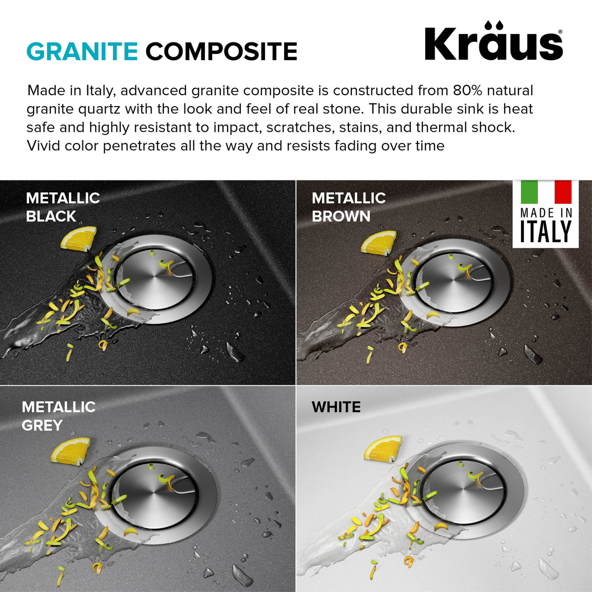 KRAUS Bellucci 18 Granite Composite Workstation Drop-In Top Mount Single Bowl Kitchen Bar Sink in White with Accessories