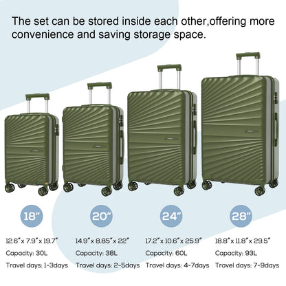 Joyway 6-Piece Hardside Luggage Set with Spinner Wheels and TSA Lock, Lightweight Carry-On Luggage Set for School, Travel, Weekend (Black)