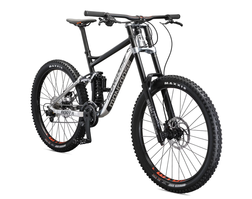 Mongoose Boot'R Adult Unisex 27.5-in. Medium Full-Suspension Mountain Bike, Black