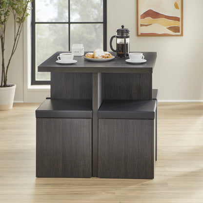 Mainstays 5-Piece Dexter Dining Room/Kitchen Set with Storage Ottoman, Multiple Colors