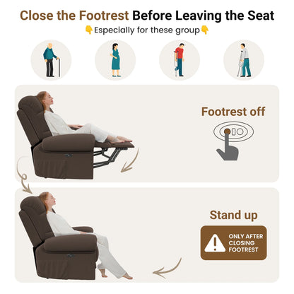Power Recliner Chair,Electric Recline Sofa Chair for Adults with USB Port,Comfy Teddy Fleece Adjustable Cloud Sofa,Tool-Free Setup,Beige White