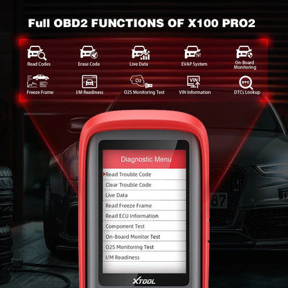XTOOL X100 PRO2 Key Fob Programmer OBD2 Scanner with EEPROM Adapter Immobilizer Lifetime Free Update