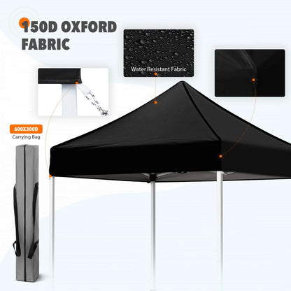 EAGLE PEAK 5x5 Pop Up Canopy Tent Instant Outdoor Canopy Easy Set-up Straight Leg Folding Shelter（Blue）