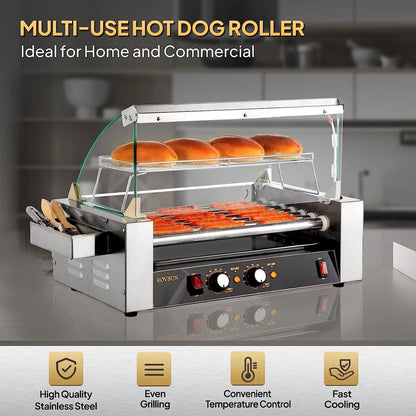 ROVSUN 1050 W 18 Hot Dog Capacity Commercial Hot Dog Roller Grill