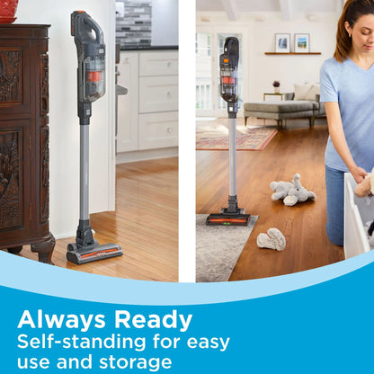 BLACK+DECKER POWERSERIES+ 20V MAX* Cordless Stick Vacuum Kit, for Carpet and Hard Floors, Convertible to Handheld, 44 Minute Run-time, for Daily Cleaning, BHFEA18D1