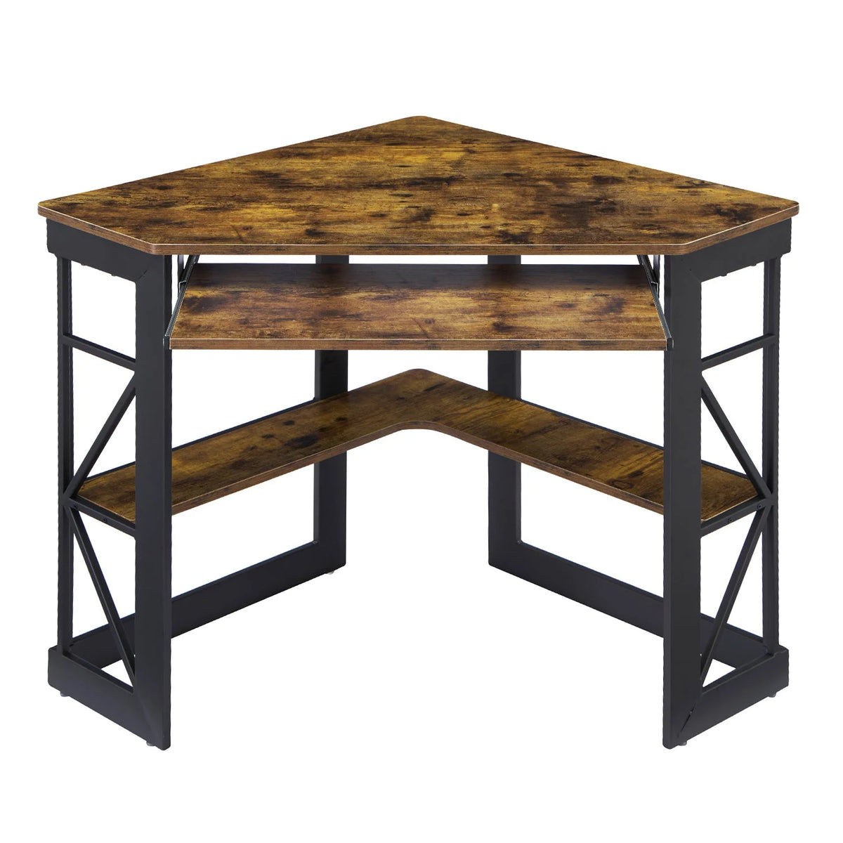 Brown Triangle Corner Desk, Office/Computer/Writing Desk for Student Apartments