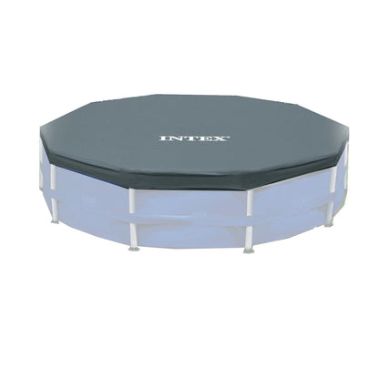 INTEX Round Metal Frame 8ft x 20in Above Ground Swimming Pool Set, Blue