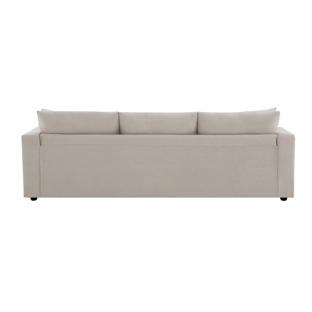 Harper & Bright Designs Modern Sectional Sofa 3 Seat Couch with Ottoman, Upholstered L Shaped Cloud Couch for Small Space Apartment Office, White