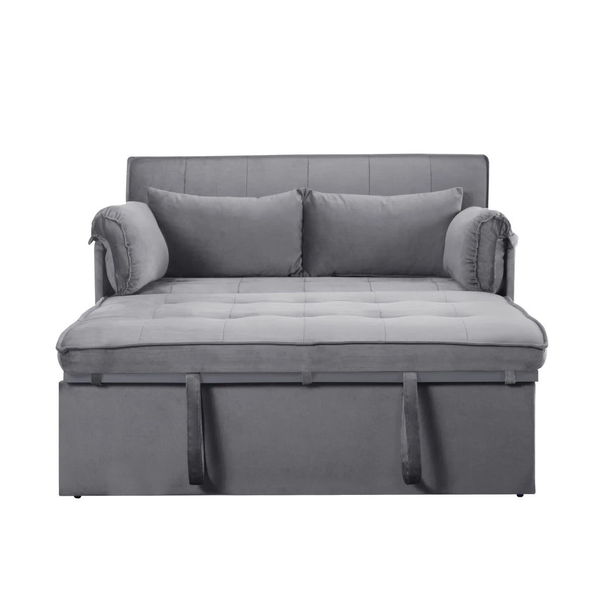 Gewnee 46" Velvet Sleeper Sofa Reclining Convertible Futon Couch Bed for Living Room, Guest & Small Spaces(Black)