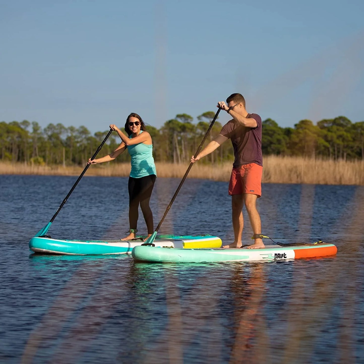 Drift Aero Inflatable Stand Up Paddle Board - SUP Paddle Board & Accessories, Including Pump, Paddle, and More - Classic Woodgrain, Adult, 10'8"