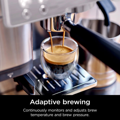 Ninja Luxe Cafe Premier Series, Stainless Steel Espresso Machine and Drip Coffee Maker with integrated Coffee Grinder and Milk Frother, ES601