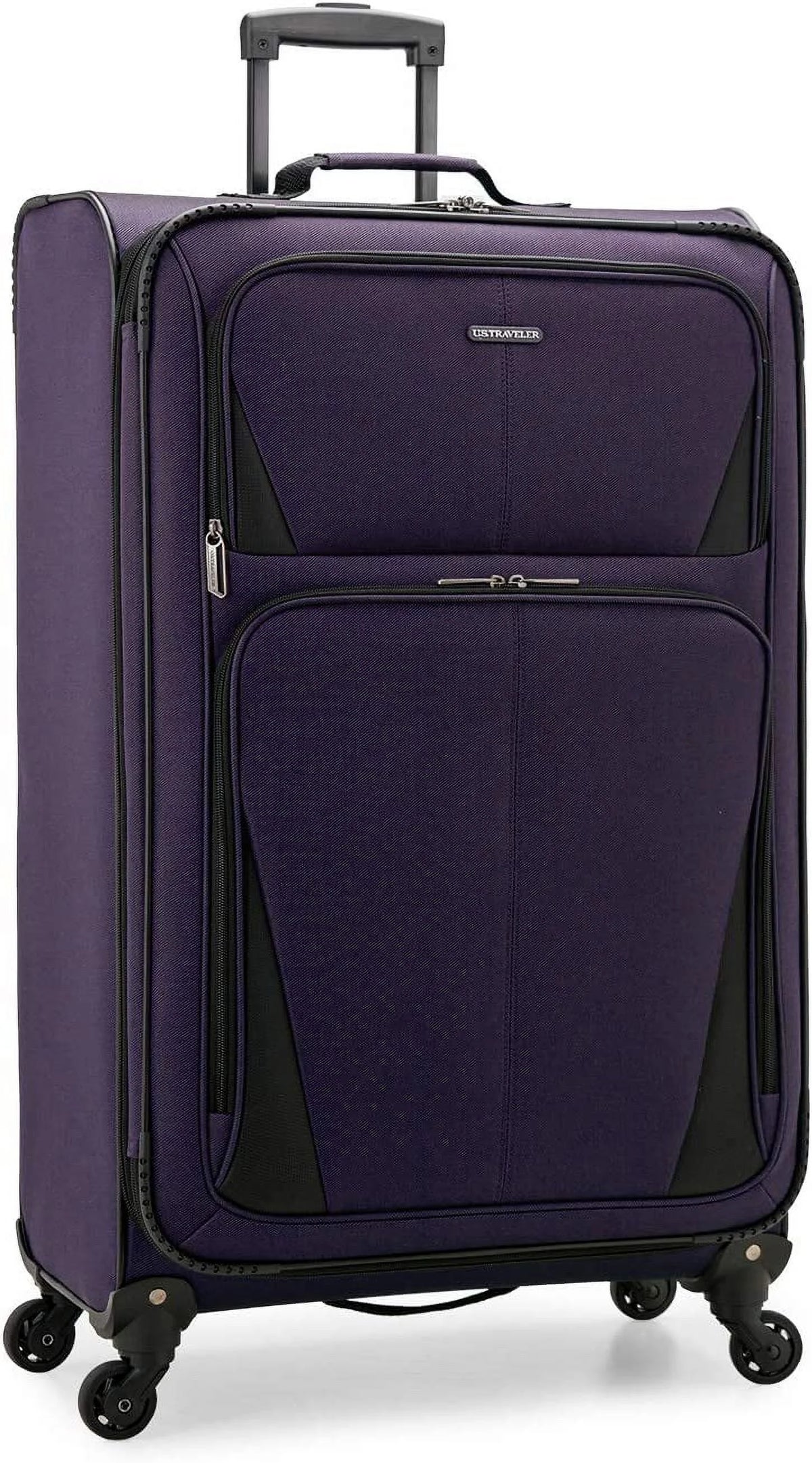 U.S. Traveler Aviron Bay Expandable Softside Luggage with Spinner Wheels, Navy, 31" Checked Large