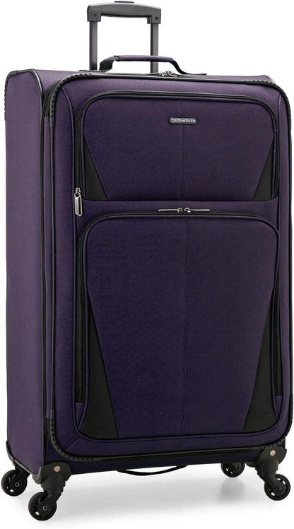 U.S. Traveler Aviron Bay Expandable Softside Luggage with Spinner Wheels, Navy, 31" Checked Large