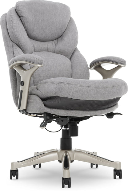 Serta Back in Motion Technology Fabric Executive Office Chair, Light Gray