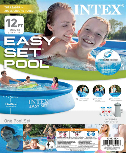 Intex 12' x 30" Easy Set Above Ground Swimming Pool & Filter Pump | 28131EH