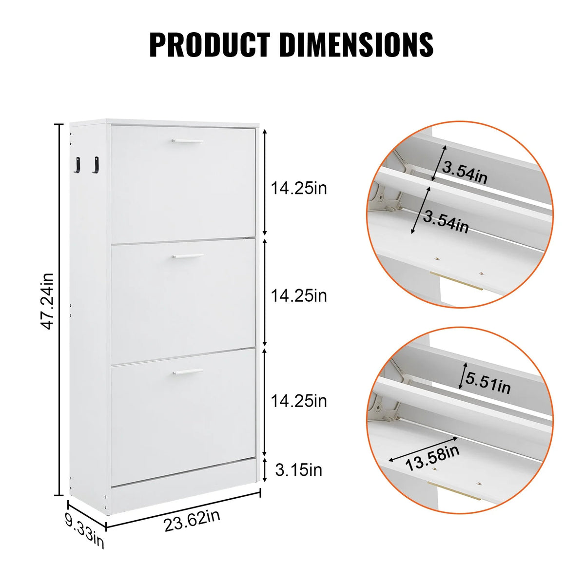 Hyxoo 3 Flip Drawer Shoe Cabinet �C Sleek Entryway Storage, Spacious Organizer for Shoes, Practical Home Furniture