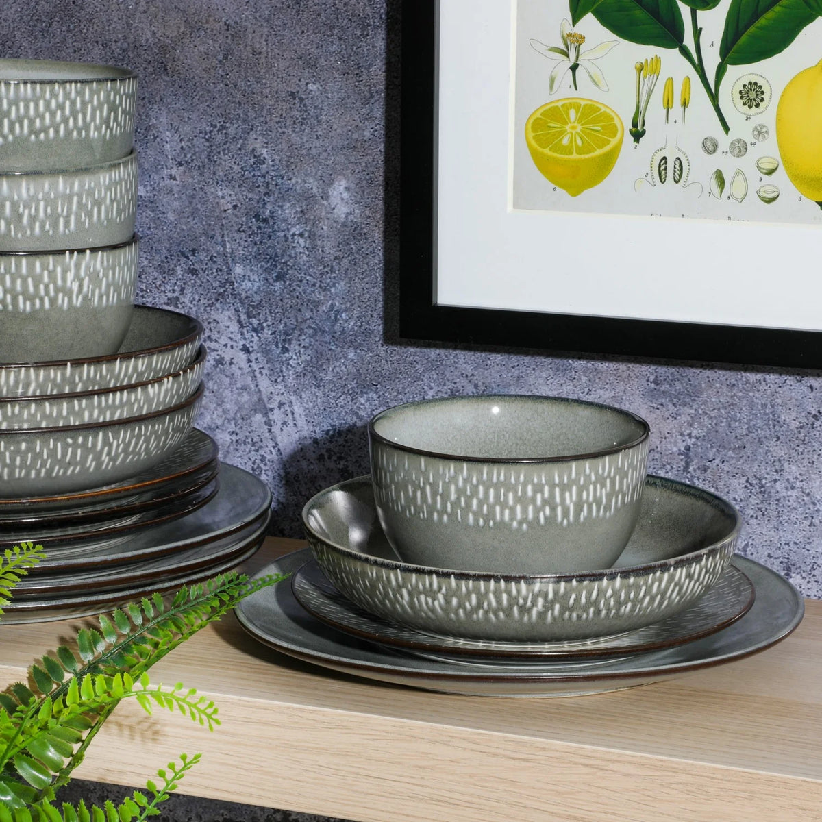 Gibson Elite Matisse 16-Piece Dinnerware Set - Taupe