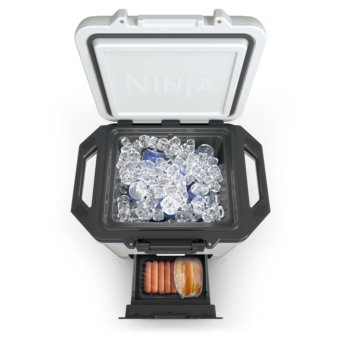 Ninja FrostVault 30qt Hard Cooler with Dry Zone, Ice Chest Cooler, White, FB131WH