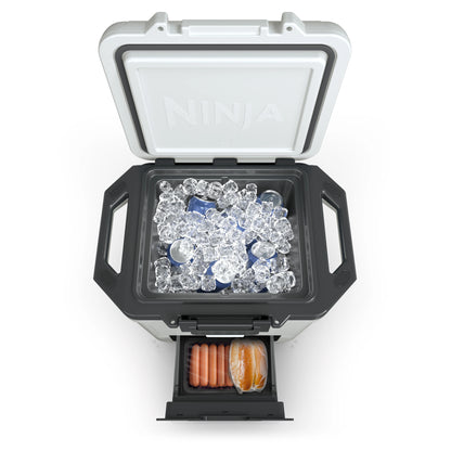 Ninja FrostVault 30qt Hard Cooler with Dry Zone, Ice Chest Cooler, White, FB131WH