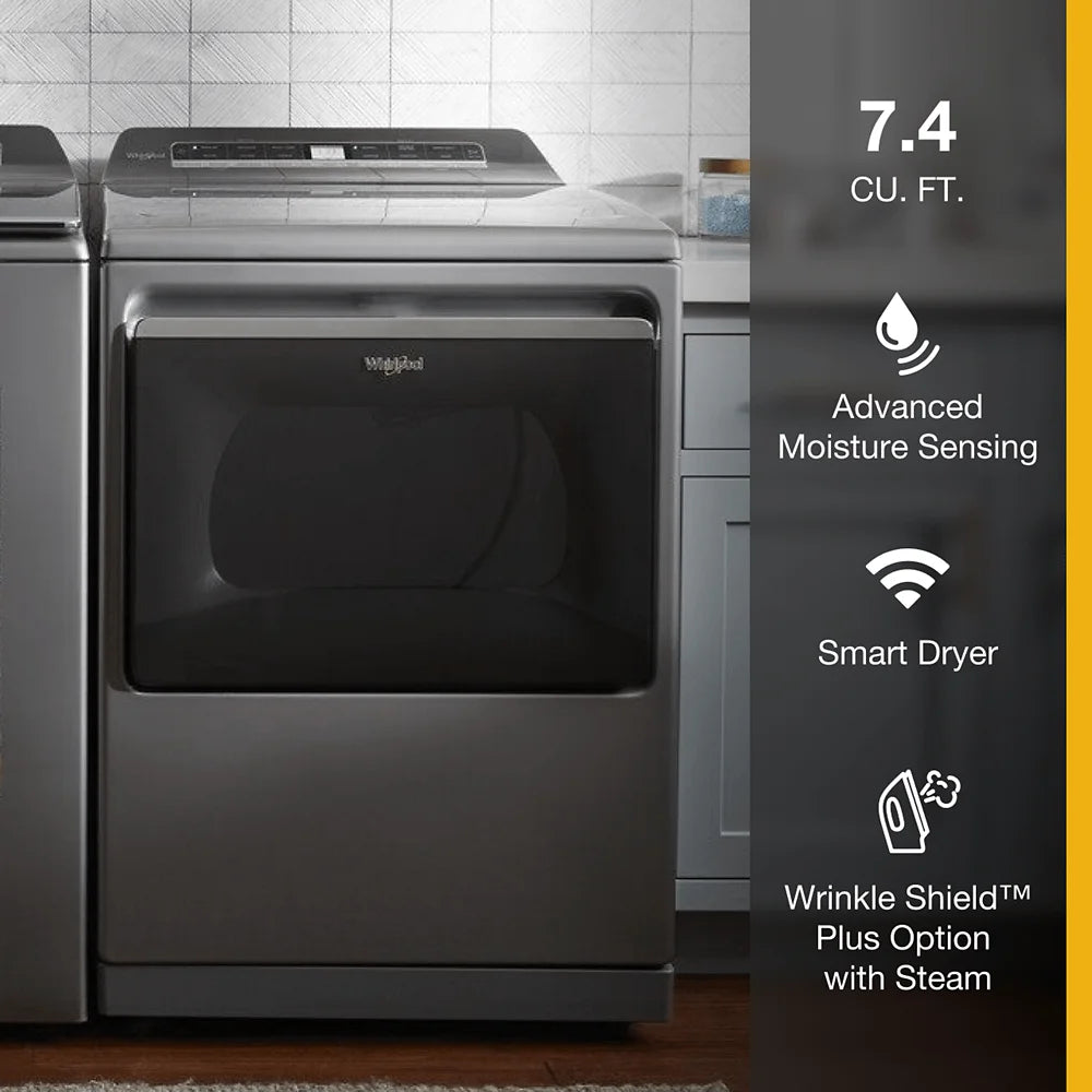 Whirlpool 7.4 cu ft Chrome Shadow Electric Top Load Clothes Dryer