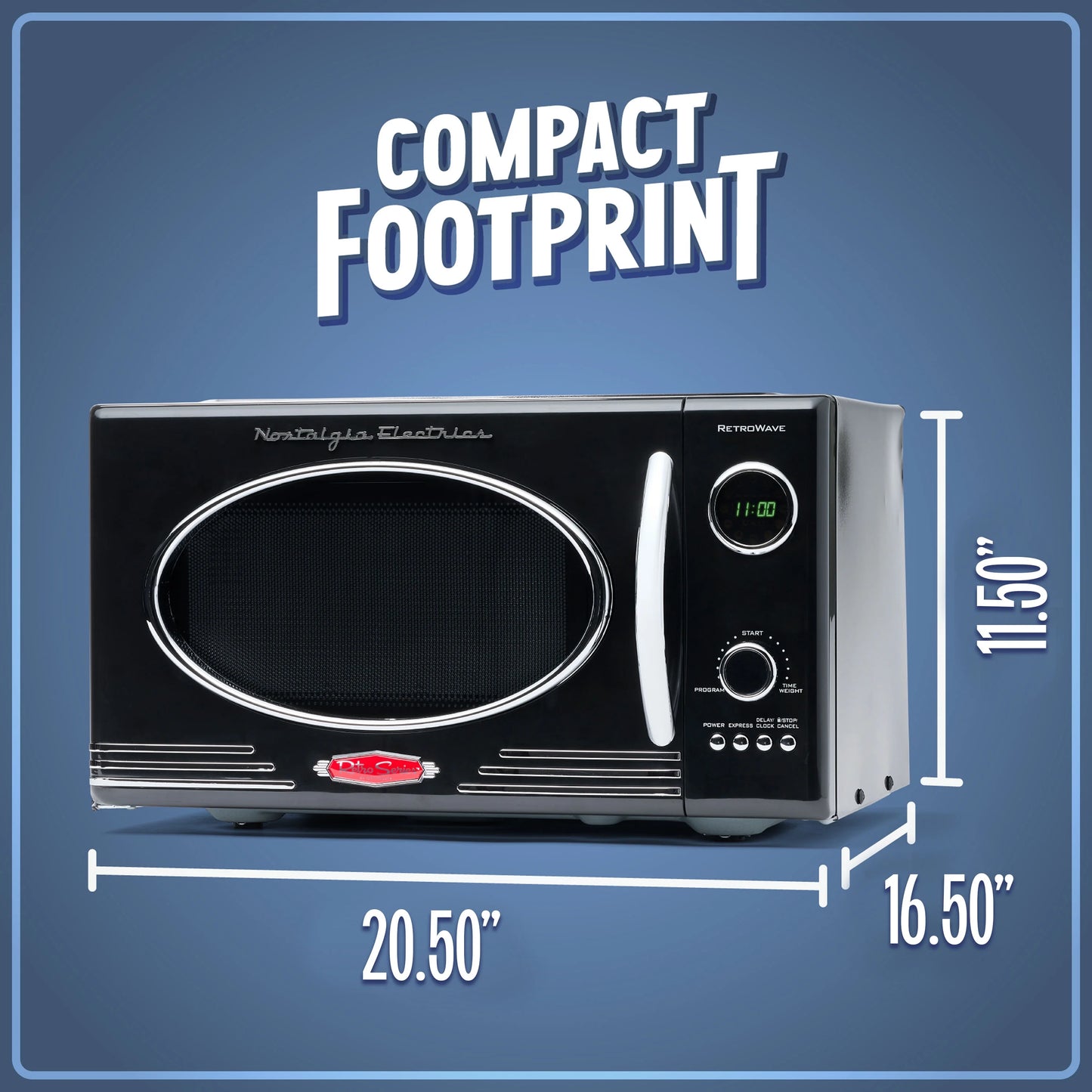 Nostalgia Retro Microwave for Countertop 0.9 cu ft Vintage Microwave, Ivory