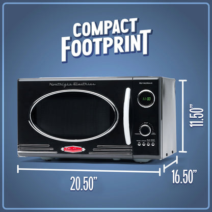 Nostalgia Retro 0.9 Cu. ft. 800-Watt Countertop Microwave Oven, Aqua