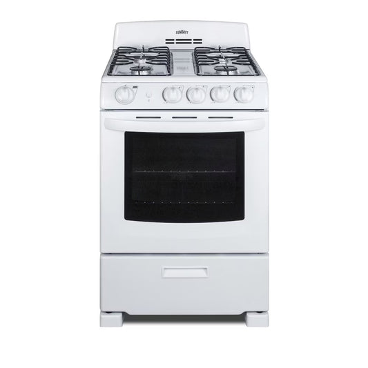 24" Wide Gas Range, White
