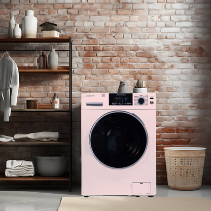 Equator All-in-One Washer Dryer VENTLESS/VENTED PET cycle 1.62cf/15lbs 110V in Pink