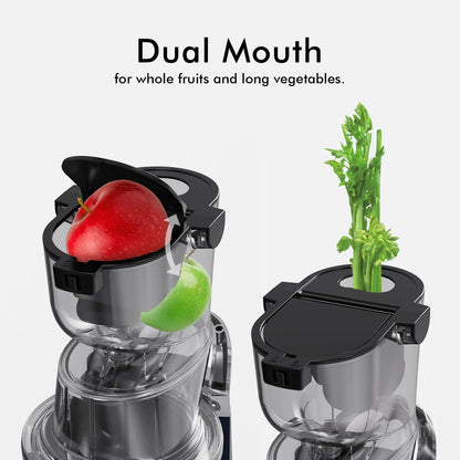 SIFENE 200W Cold Press Juicer Machine for Fruits and Vegetables, Masticating Juice Maker with 83mm Wide Chute, High Yield, Easy Clean, Gray