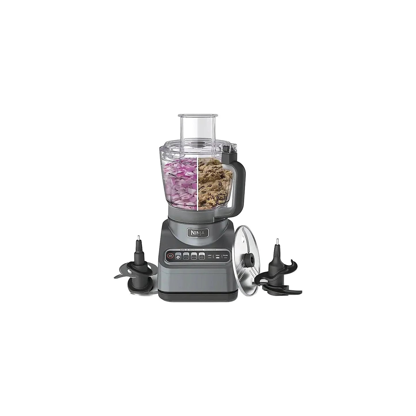 Ninja Professional 9 Cup Food Processor, 850 Watts, Auto-iQ 3 Presets, Chop, Dough, Slice, Shred, BN600 Silver